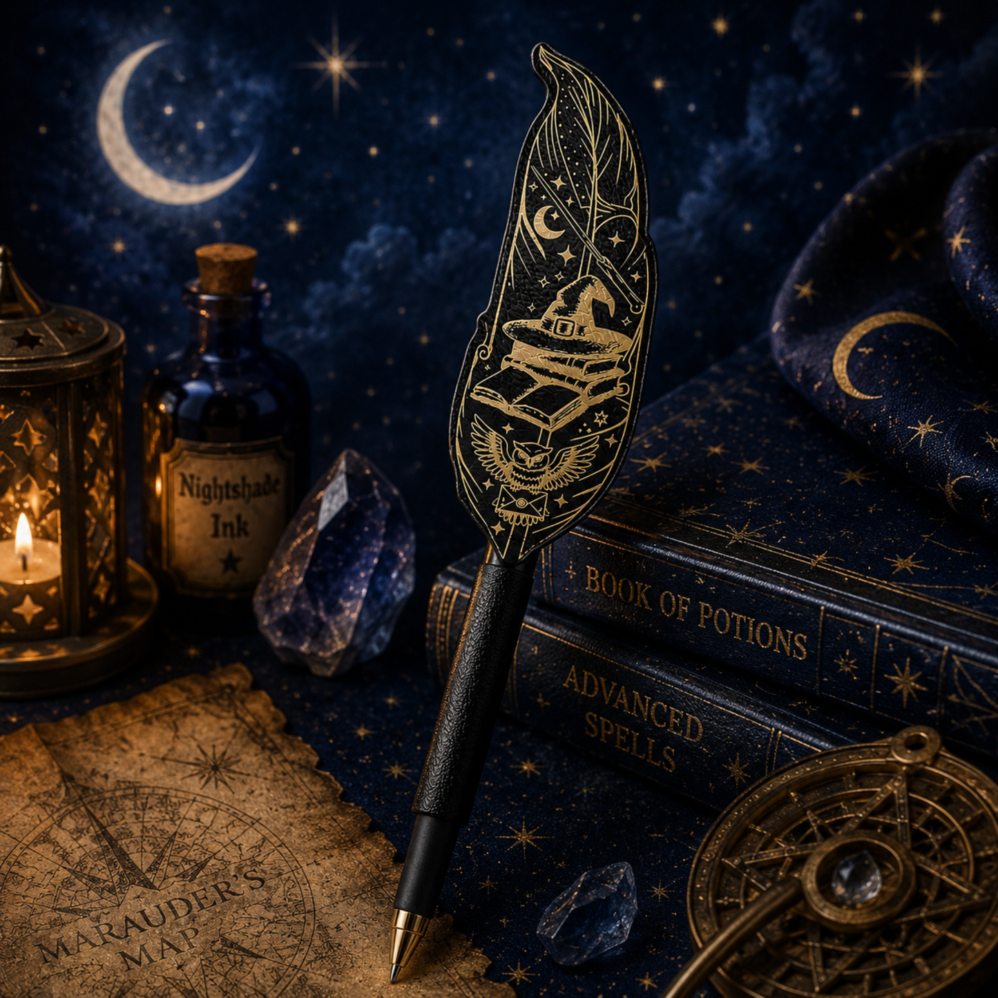 Wizard Quill Pen | Fantasy Ballpoint Pen | Refillable Magical Writing Pen