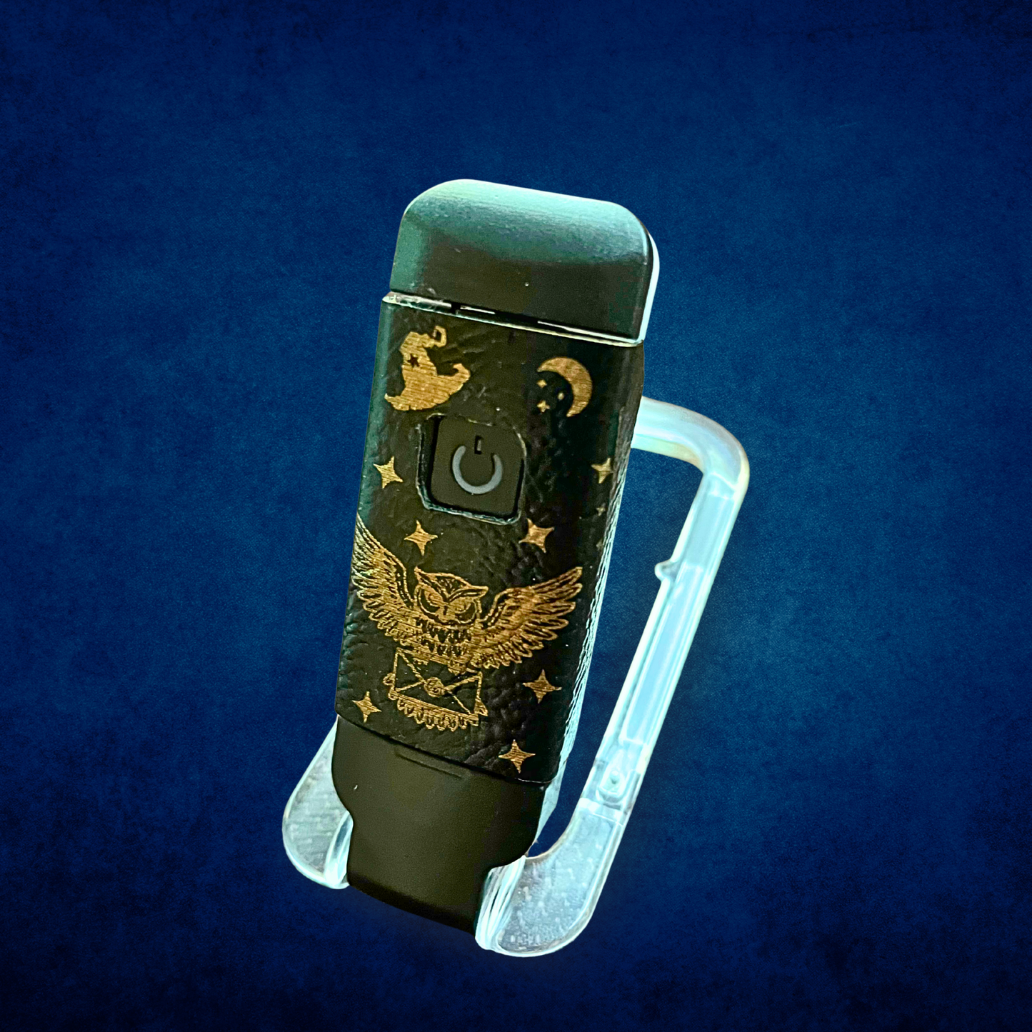 Wizard Book Light: Faux Leather Owl Design, USB Rechargeable