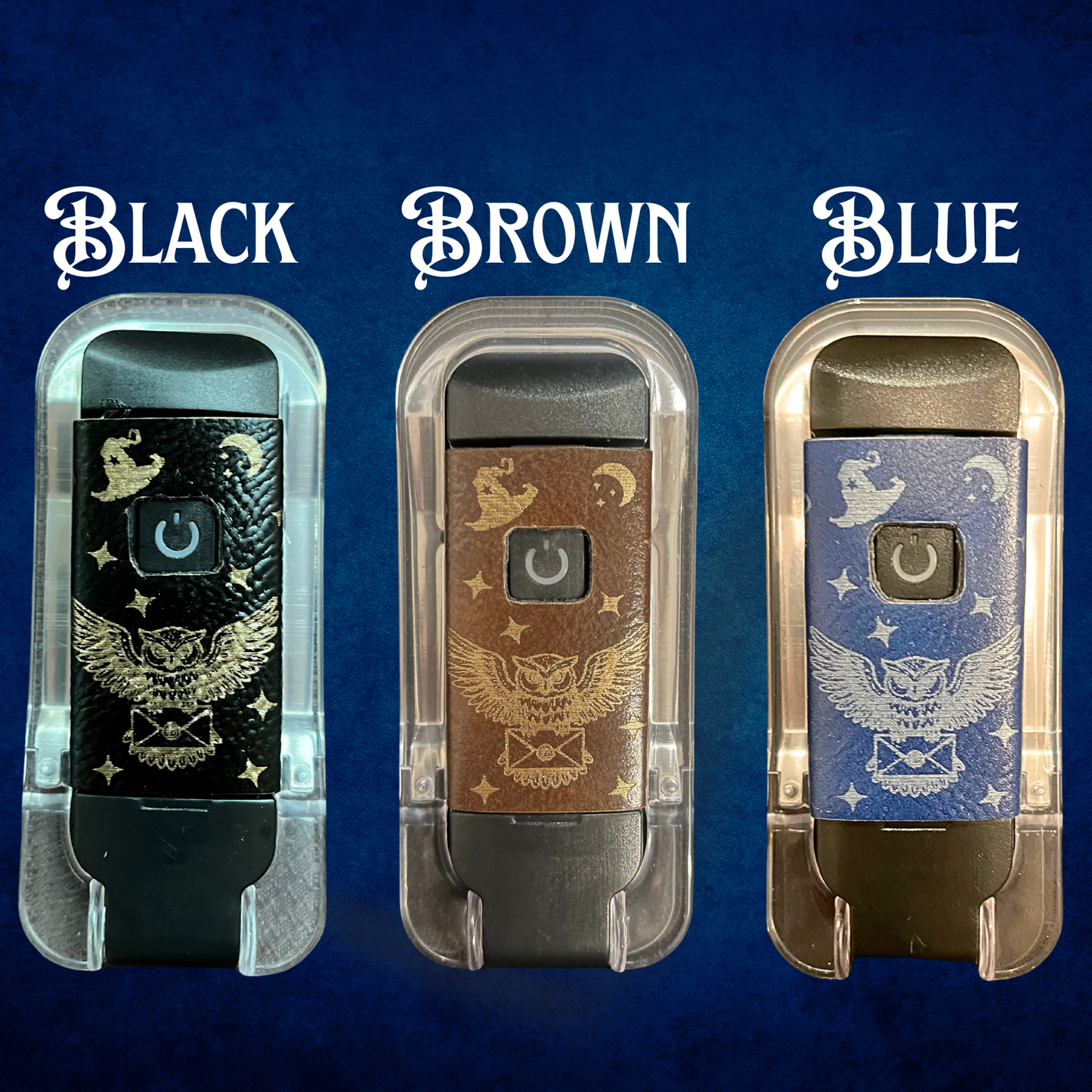 Wizard Book Light: Faux Leather Owl Design, USB Rechargeable