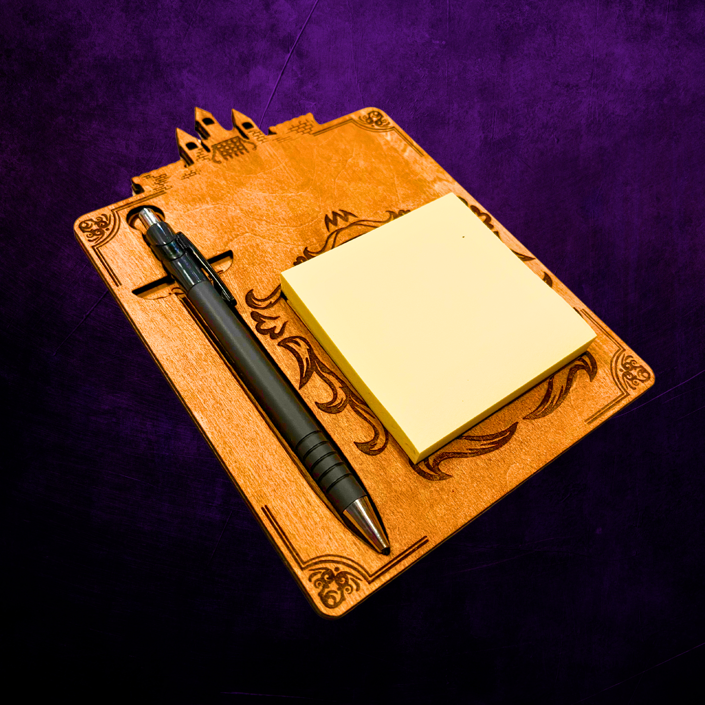 Sticky Note and Pen Holder with Fantasy Design, Desk Organizer