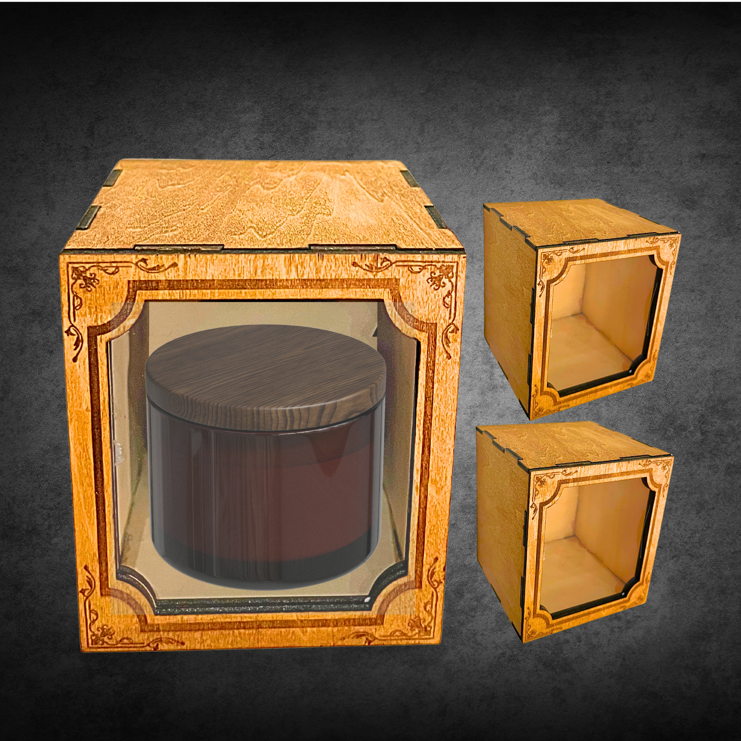 Candle Packaging & Gift Boxes with Window 3 pack