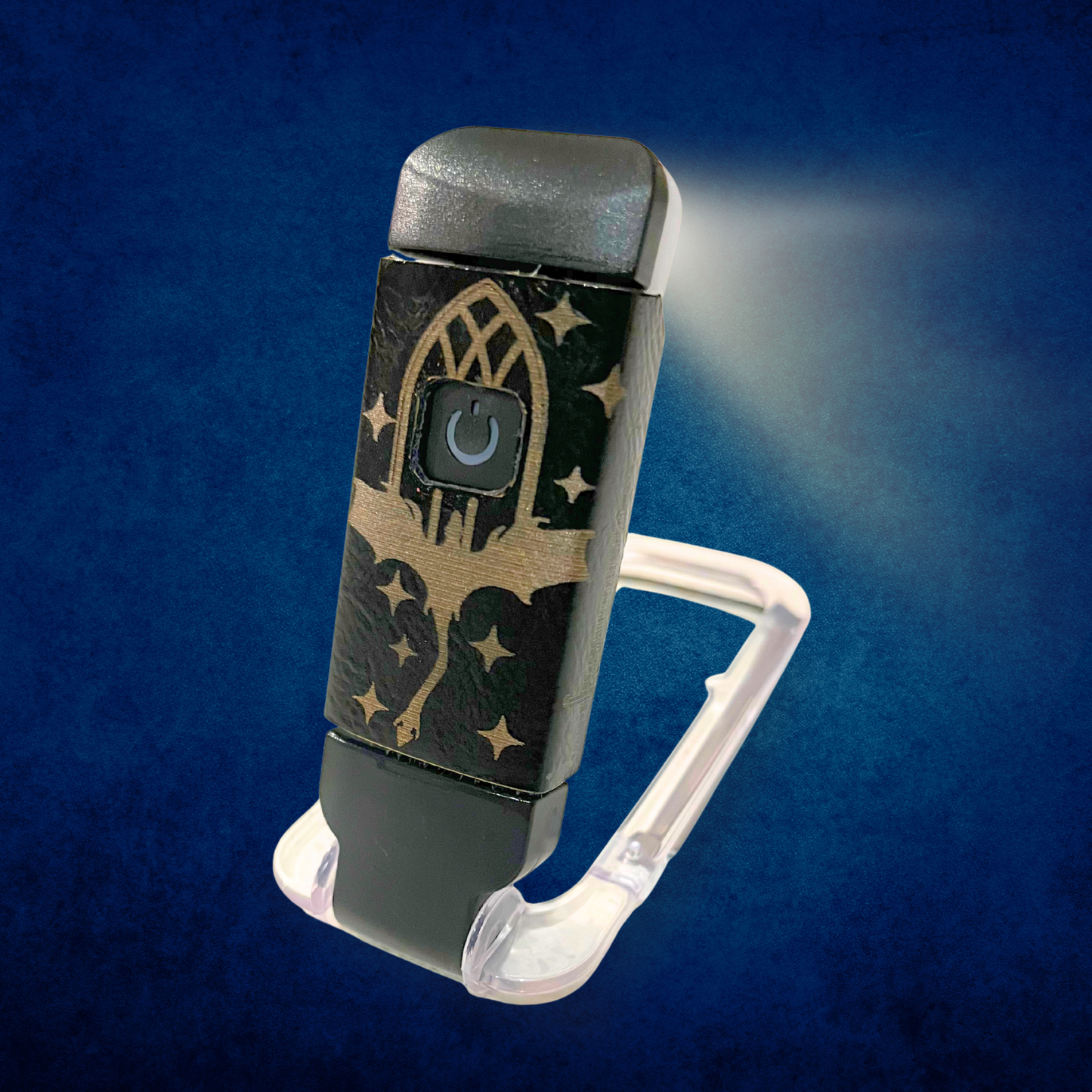 Fantasy Clip-On LED Light | Faux Leather Design | Personalized Engraving | 3 Colors | Rechargeable Low-Bright Reading Lamp