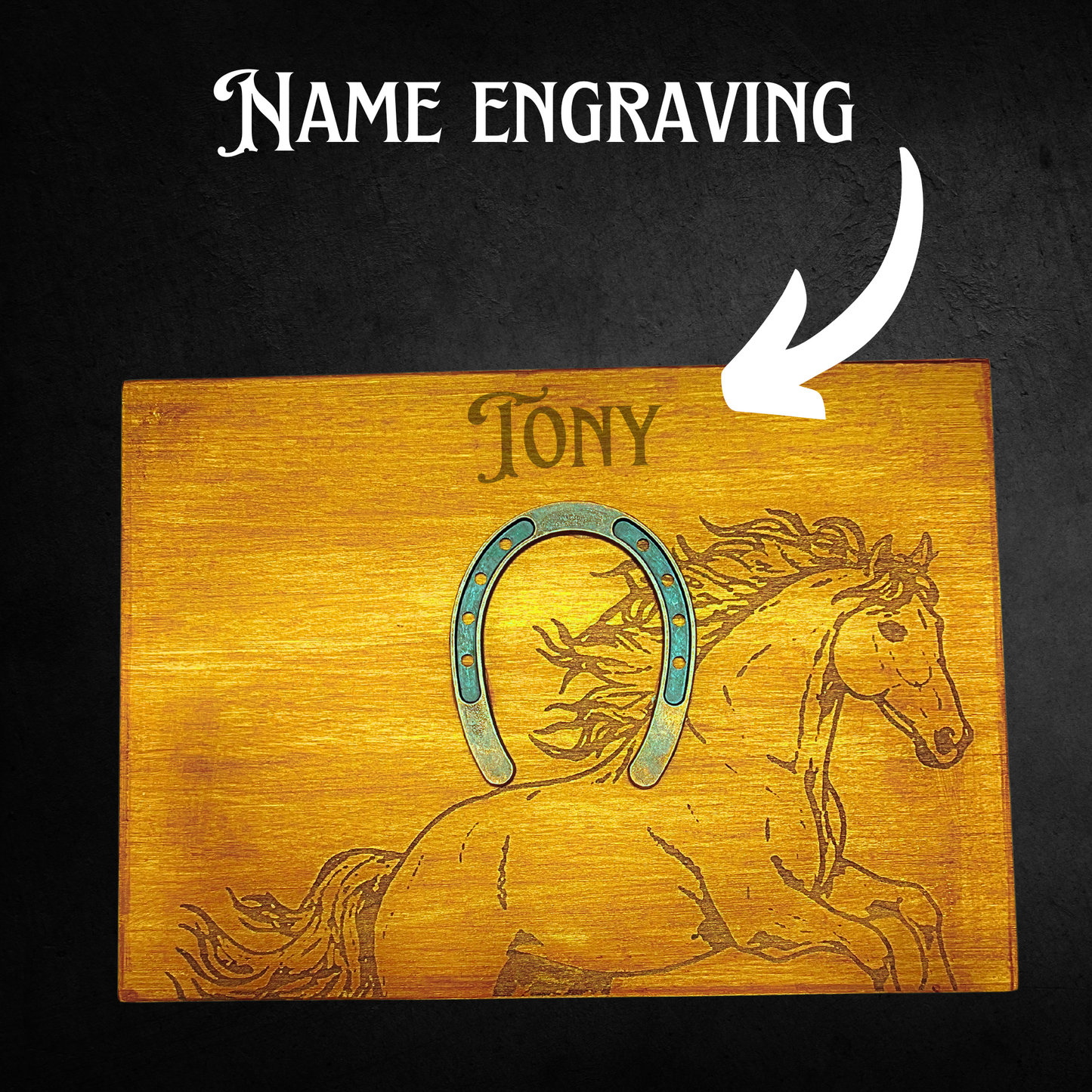 Vintage Jewelry Trinket Keepsake Box for Horse Lover, Housewarming Decor Cowboy, Cowgirl, Western, Horseshoe Gifts memory case