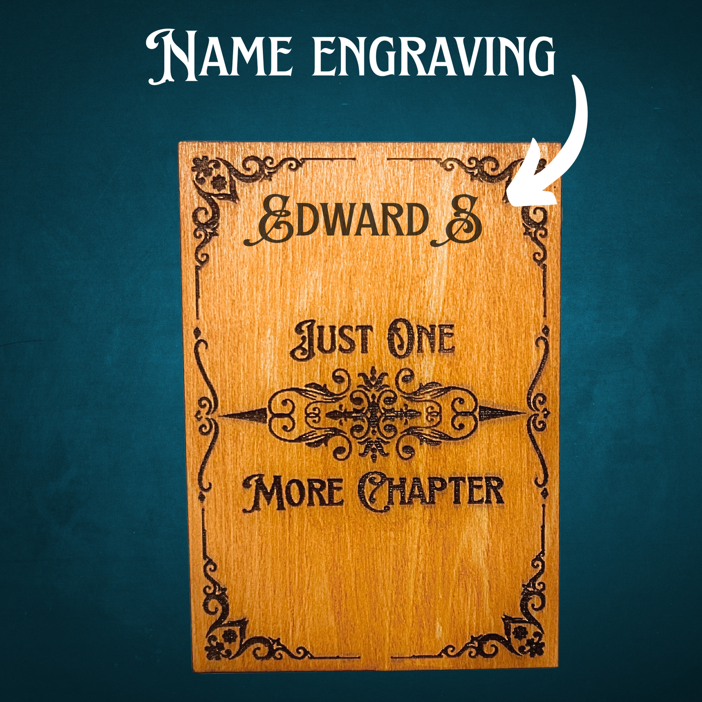 Personalized Wooden Pen Holder, Book Design Desk Organizer, Customizable Name