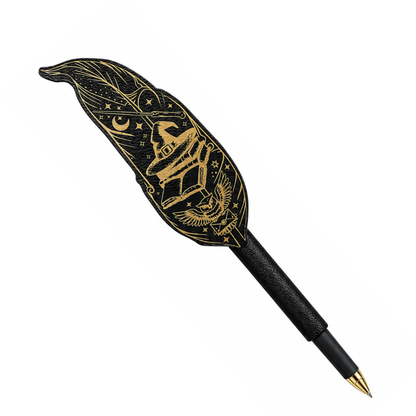 Hand writing with wizard-inspired quill pen