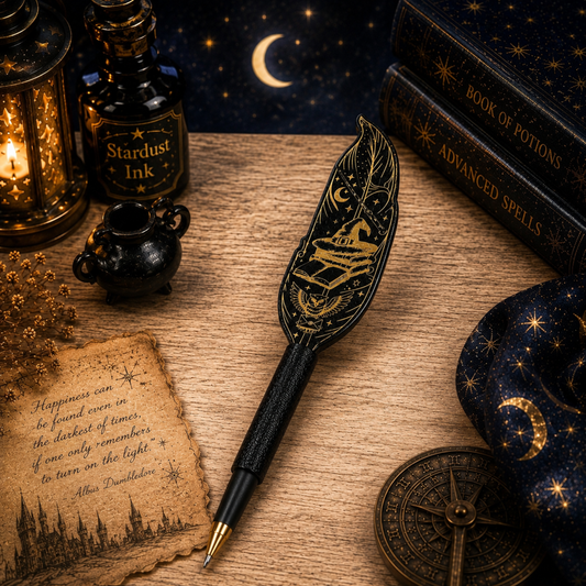Wizard-inspired engraved refillable pen