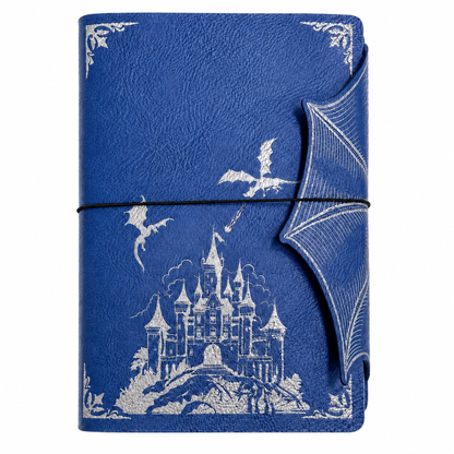 Blue and silver fantasy dragon refillable notebook