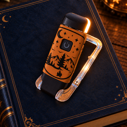 Outdoor Mountain Night Design Clip-On Book Light – , USB Reading Light, Camping Book Lamp, Gift for Readers
