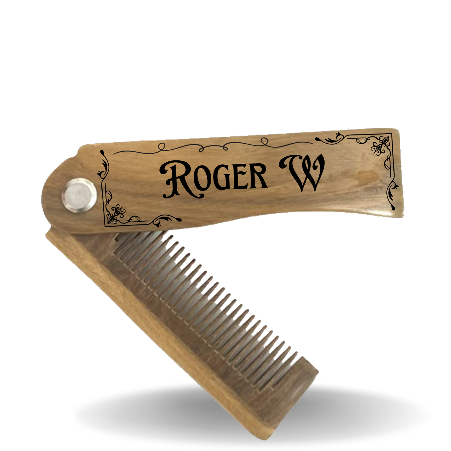 Custom Name Engraved Hair Comb, Beard And Mustache Foldable Comb, Eco Friendly Everyday Carry Pocket Comb, Personalized Gift For Fathers Day