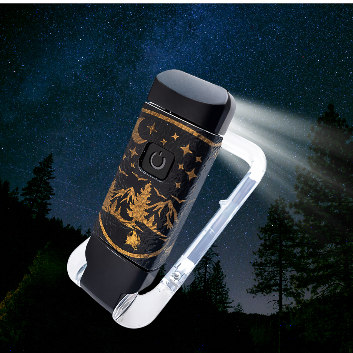 Outdoor Mountain Night Design Clip-On Book Light – , USB Reading Light, Camping Book Lamp, Gift for Readers