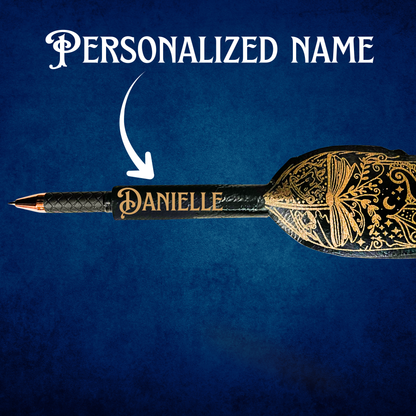 Book Lovers Engraved Quill Pen | Handcrafted Faux Leather Ballpoint Refillable | Personalized Gift for Readers & Writers