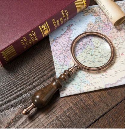 Custom Name Engraved Wood Magnifying Glass, Retro Optical Glass Magnifier Personalized, 10x Vintage Hand Magnifying Lens Glass With Box