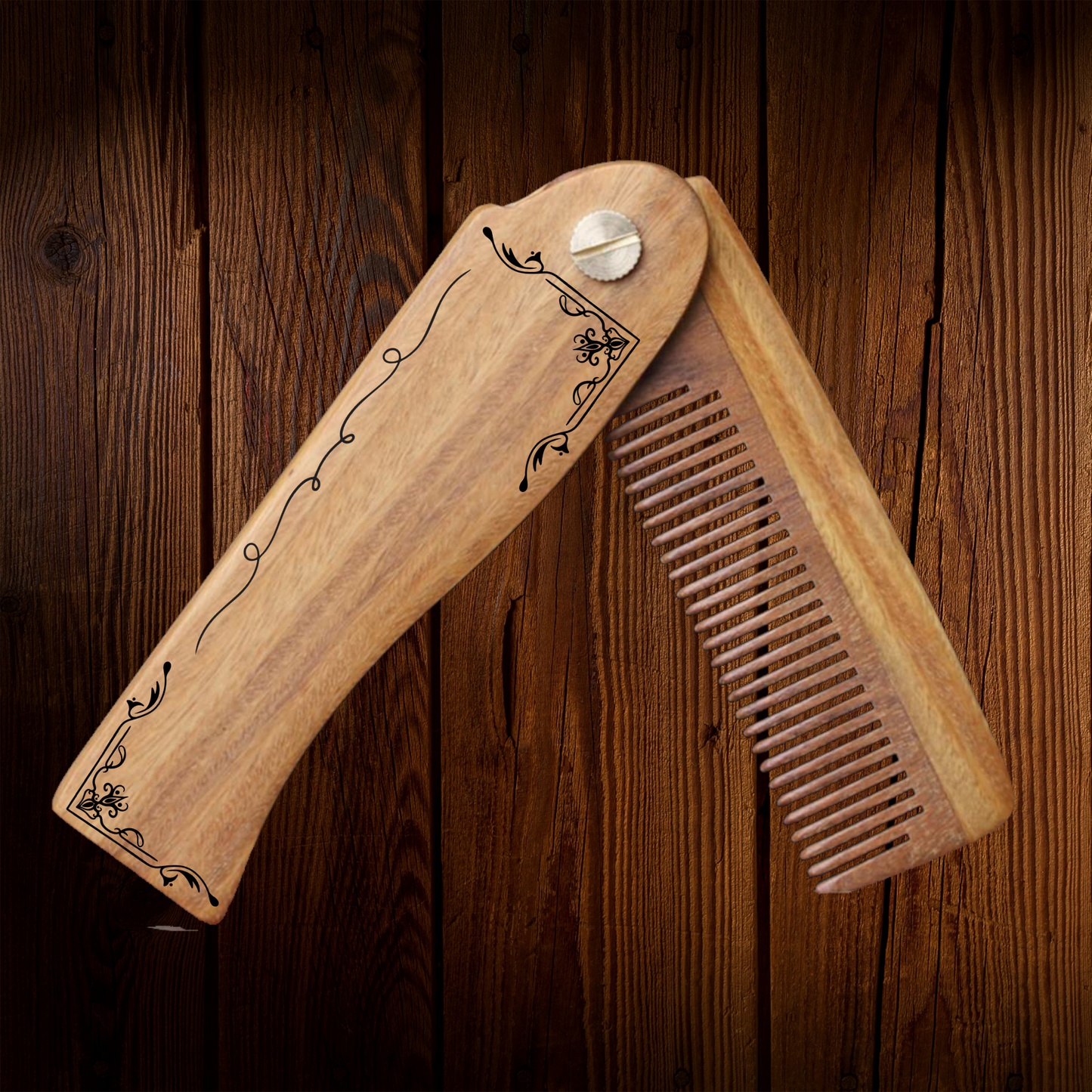 Custom Name Engraved Hair Comb, Beard And Mustache Foldable Comb, Eco Friendly Everyday Carry Pocket Comb, Personalized Gift For Fathers Day