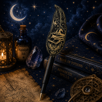 Wizard Quill Pen | Fantasy Ballpoint Pen | Refillable Magical Writing Pen