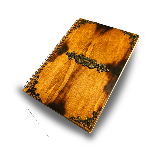 Handmade Vintage Rustic Wood Notebook | Gifts for Booklover women & men | Book of Shadows, Grimoire scrapbook | 40 Pages A5 |