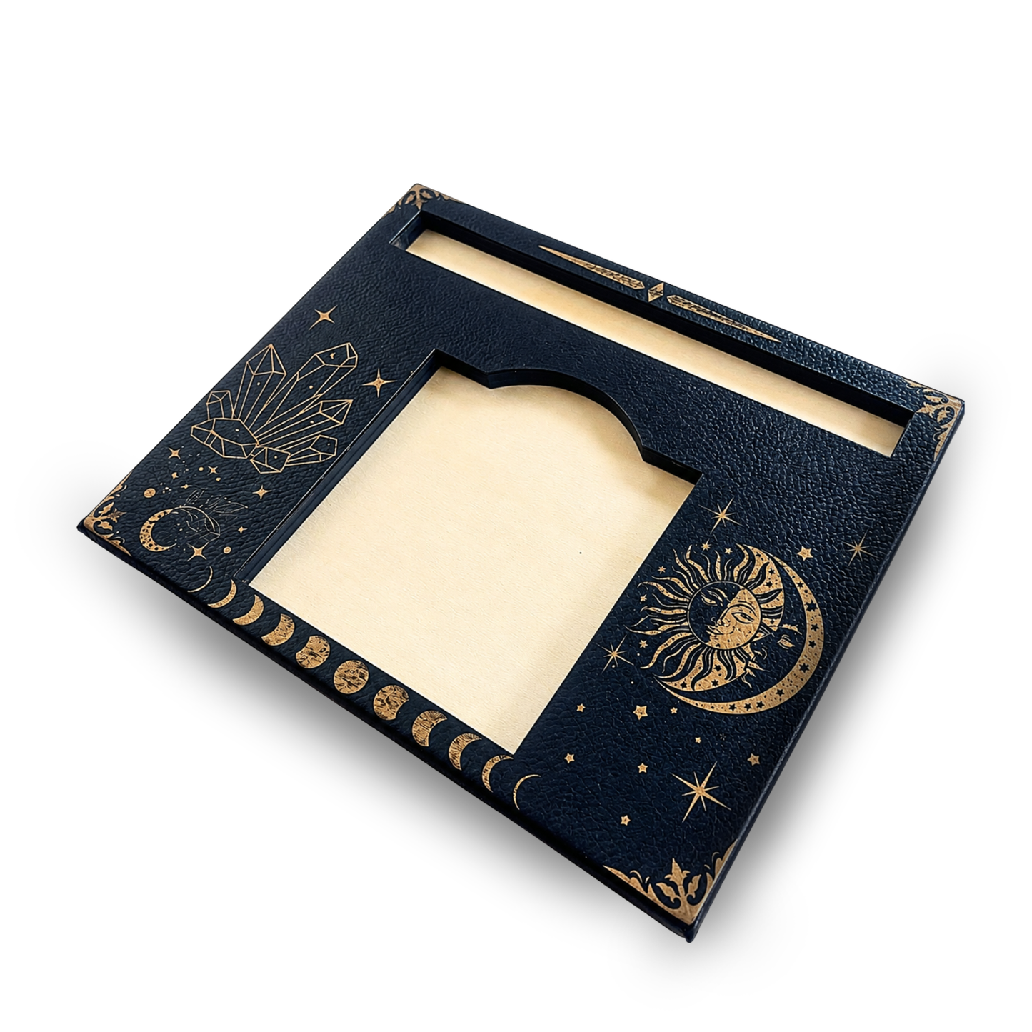 Astrology themed desk organizer with sun moon and stars