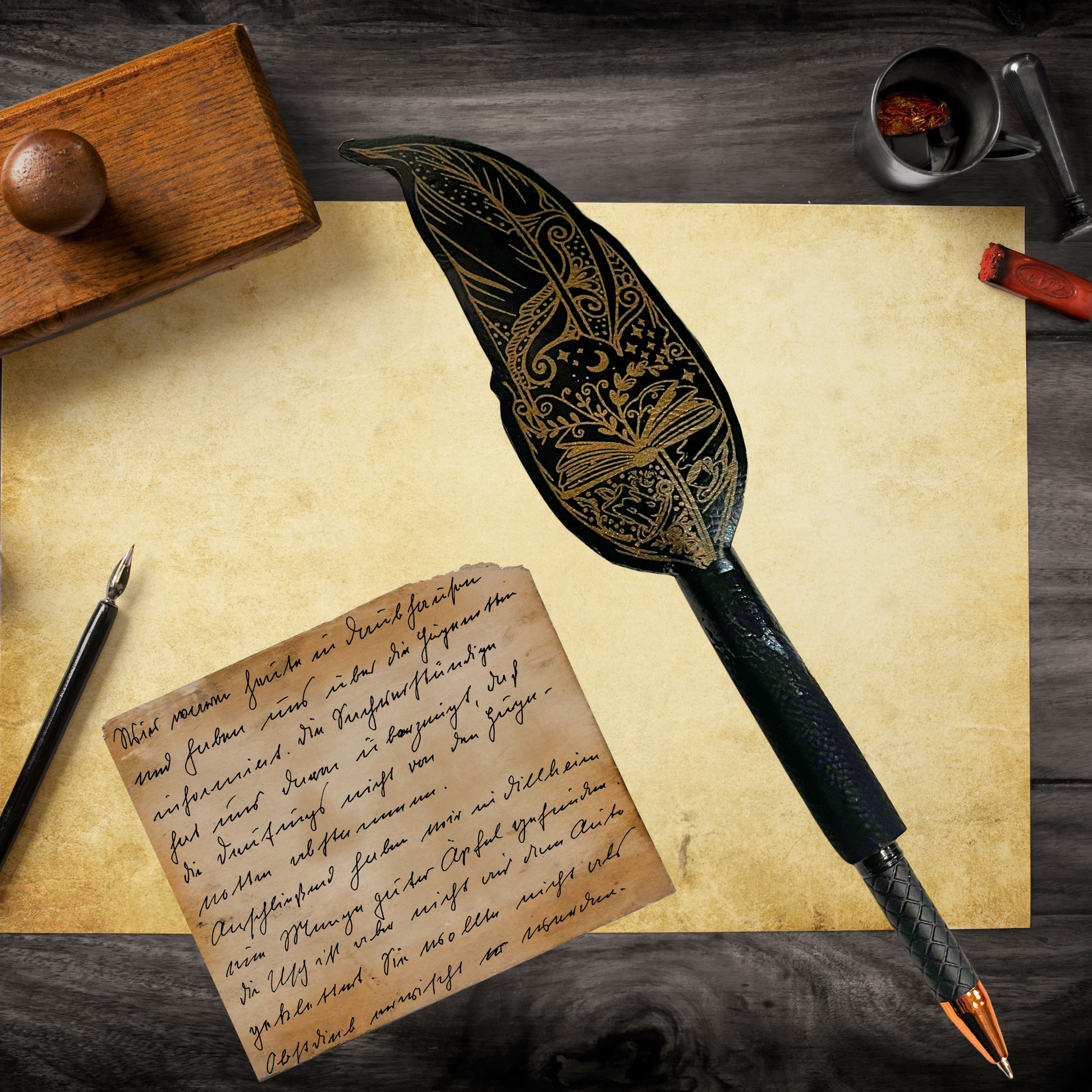 fantasy feather pen writing tool