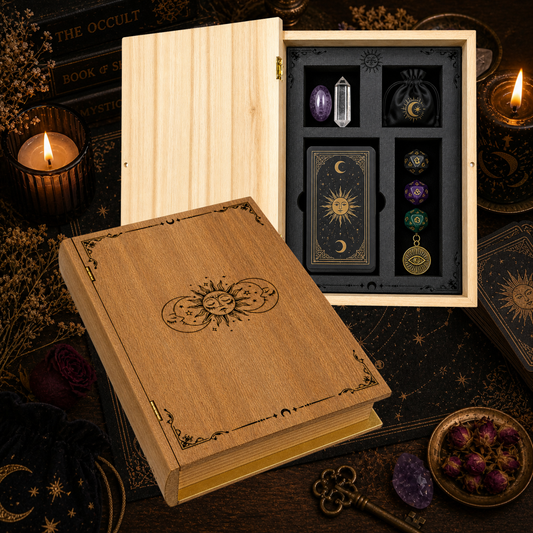 wooden tarot deck holder velvet lining