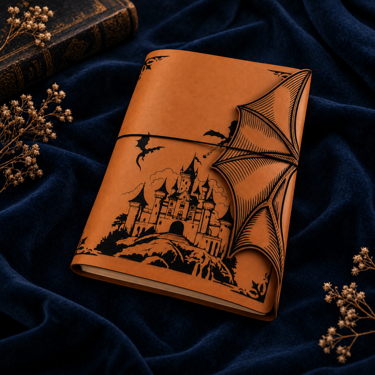 Fantasy Dragon Refillable A5 Journal with Dragon Wing Flap