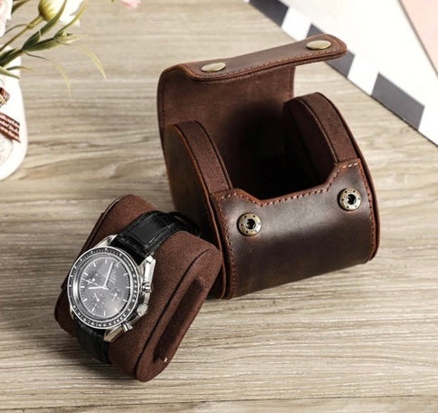 Custom Name Engraved Watch Roll Case, Leather Watch Roll Personalized, 1 Watch Organizer Traveling Roll Box, Personalized Father Gifts