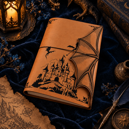 Fantasy Dragon Refillable A5 Journal with Dragon Wing Flap