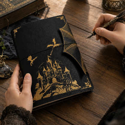 Fantasy Dragon Refillable A5 Journal with Dragon Wing Flap