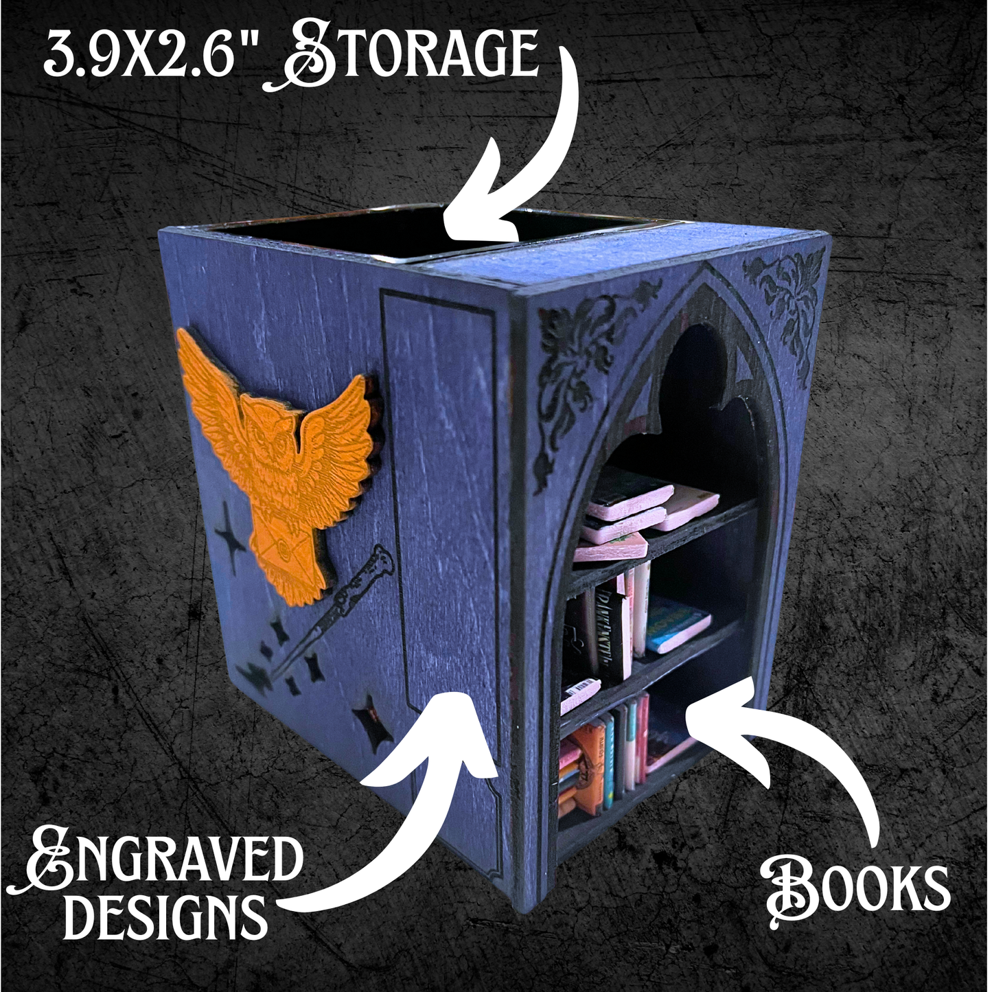 fantasy desk organizer mini bookshelf