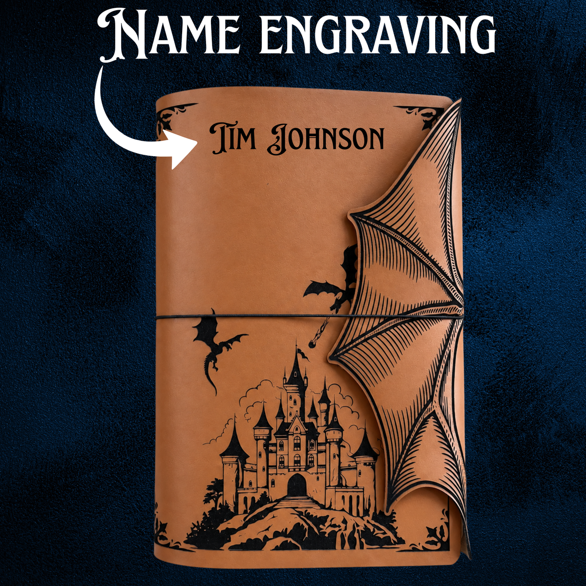Fantasy Dragon Refillable A5 Journal with Dragon Wing Flap