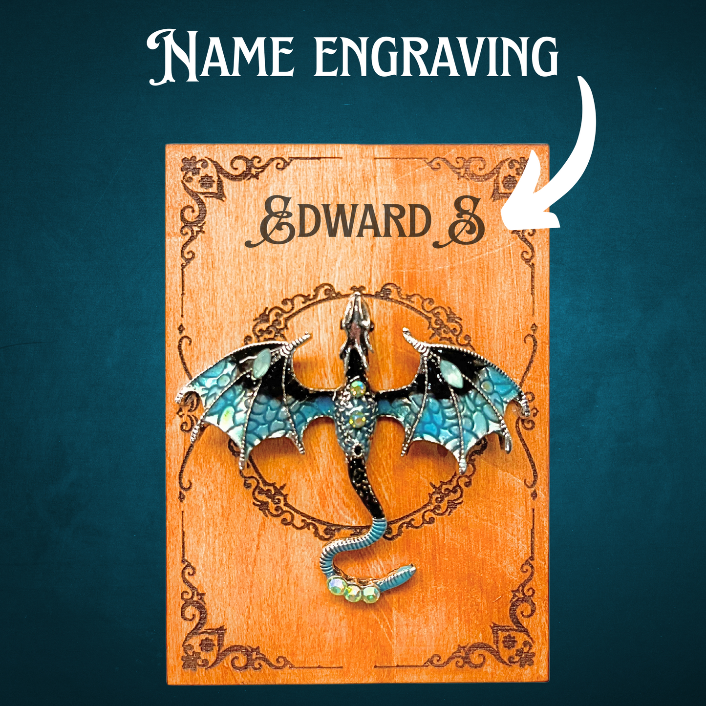 Desk Organizer, Pen Holder, Fantasy Dragon Book Lover Gift for her him, Personalized Name