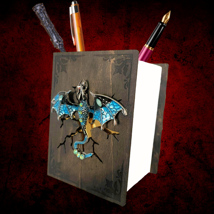 Desk Organizer, Pen Holder, Fantasy Dragon Lover Gift for her him