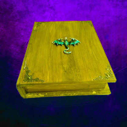 Openable Dragon Book Keepsake Box, personalized engraved gothic dragons gift, Medieval Jewelry Trinket Box Case, Majestic Book Memory Box