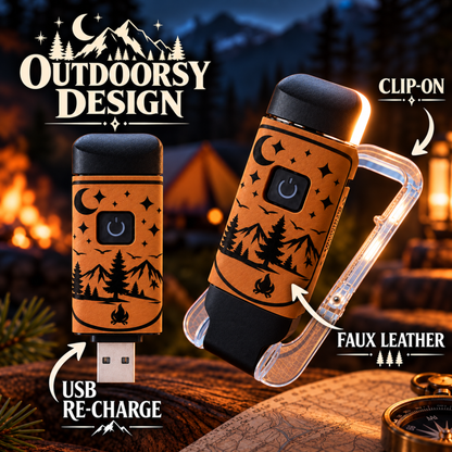 Outdoor Mountain Night Design Clip-On Book Light – , USB Reading Light, Camping Book Lamp, Gift for Readers