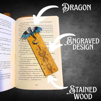 Dragon Bookmark with Metallic Accent, Fantasy Readers gift