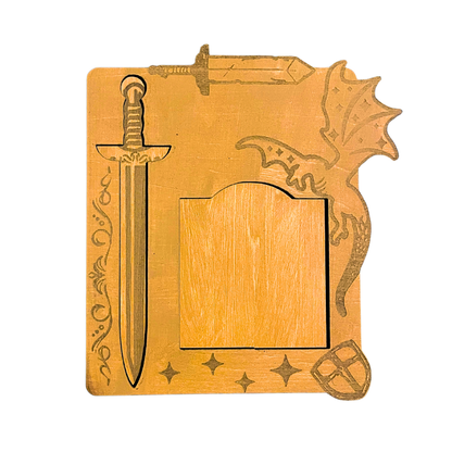 Personalized Sticky Note and Pen Holder with Fantasy Design, Desk Organizer