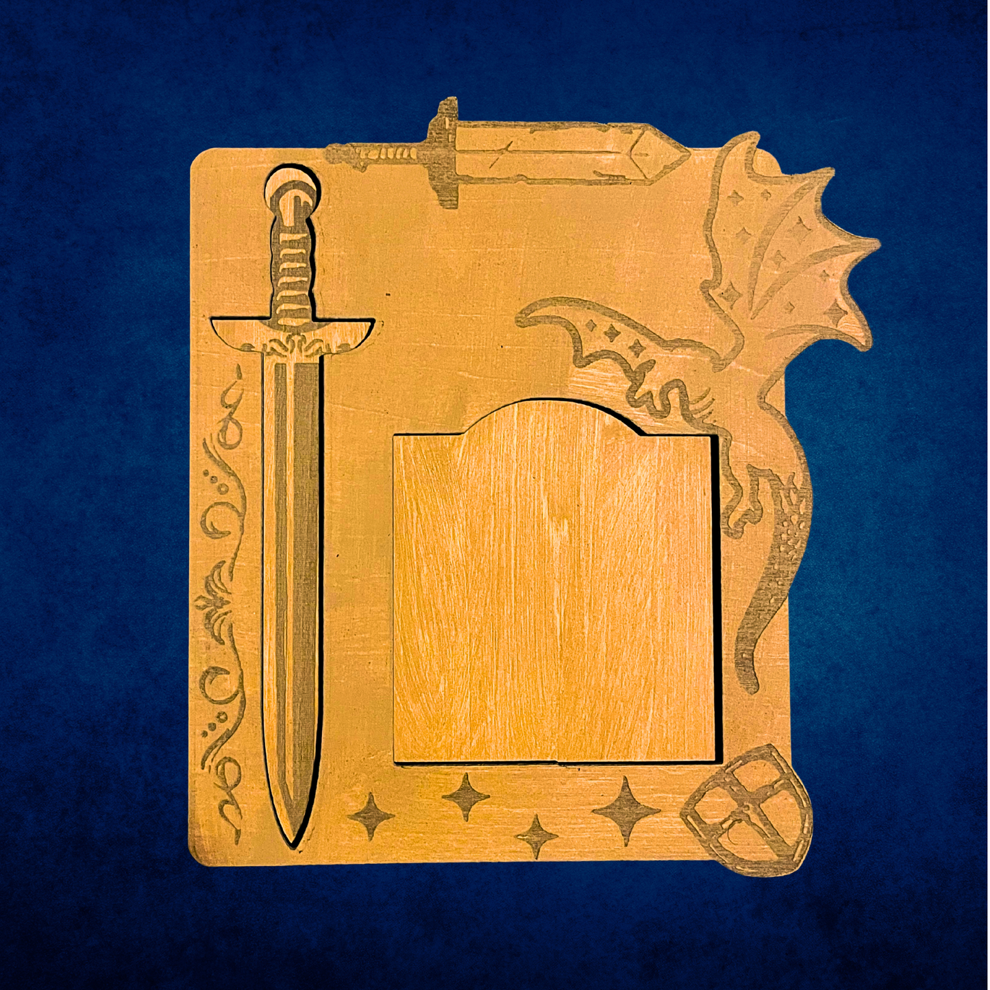 Personalized Sticky Note and Pen Holder with Fantasy Design, Desk Organizer