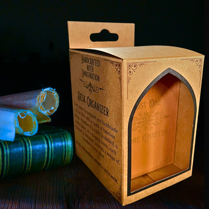 Personalized Wooden Pen Holder, Book Design Desk Organizer, Customizable Name