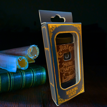 Book reading light, faux leather cover