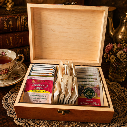 engraved tea storage box gift