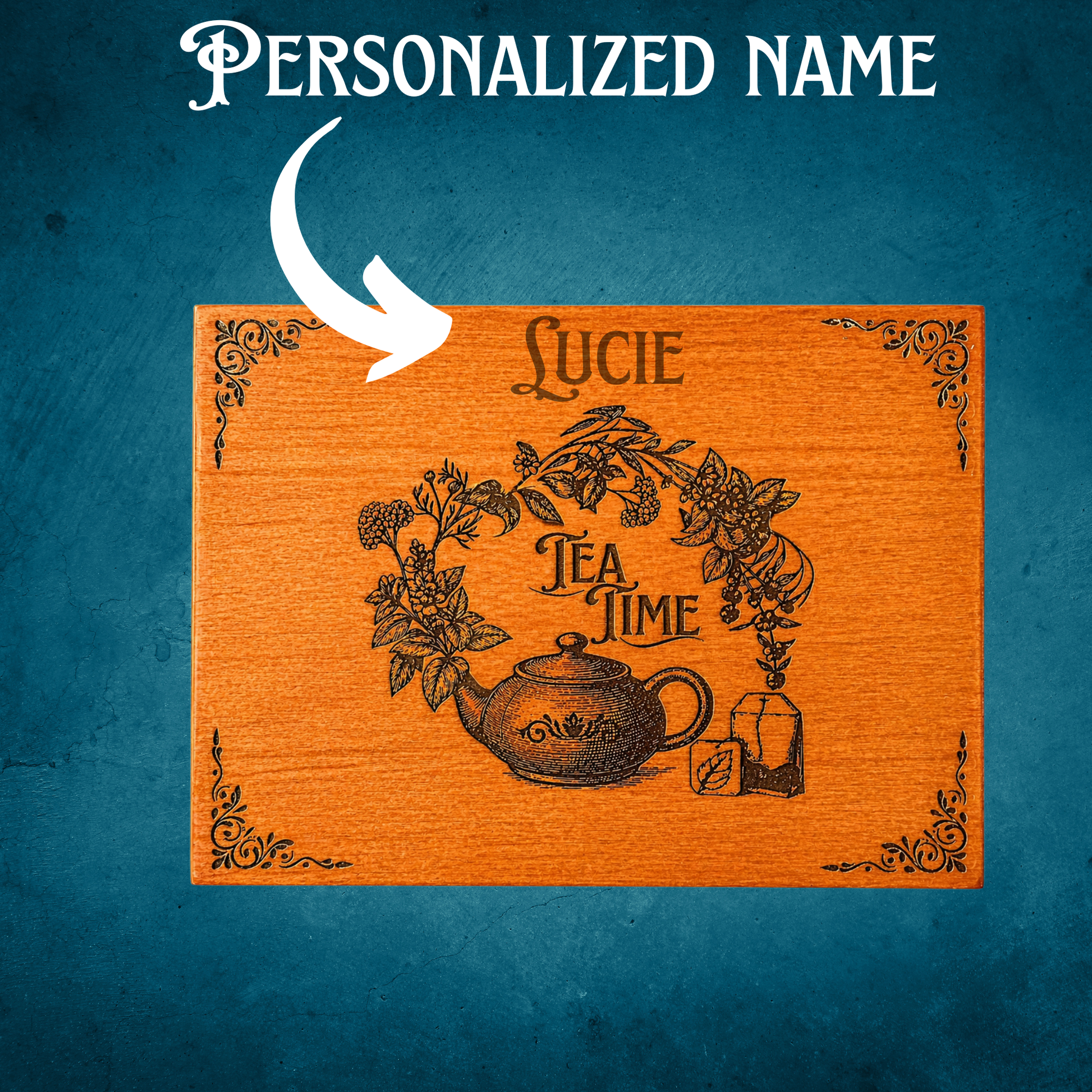 vintage tea box kitchen organizer