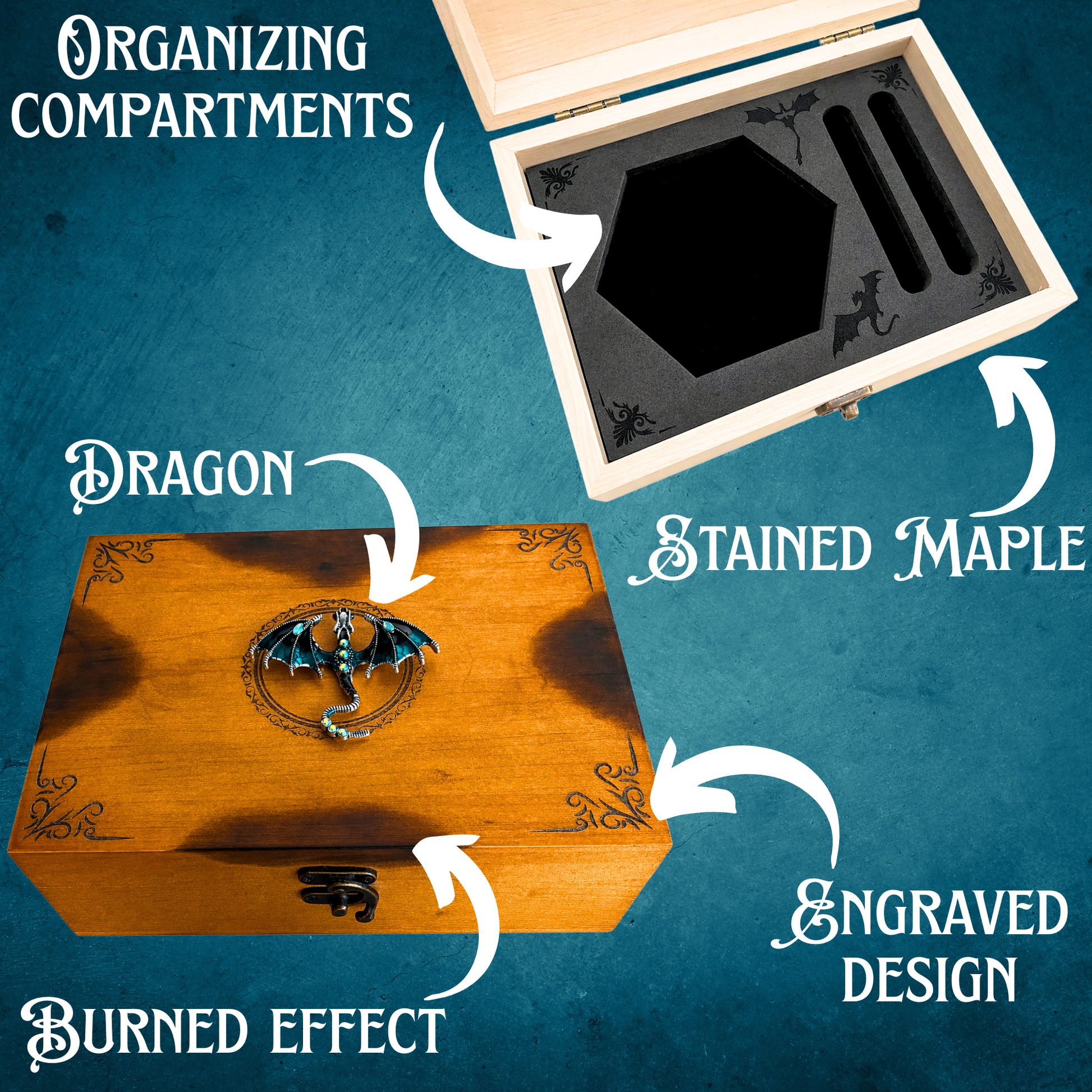 personalized wooden dice case dungeons and dragons