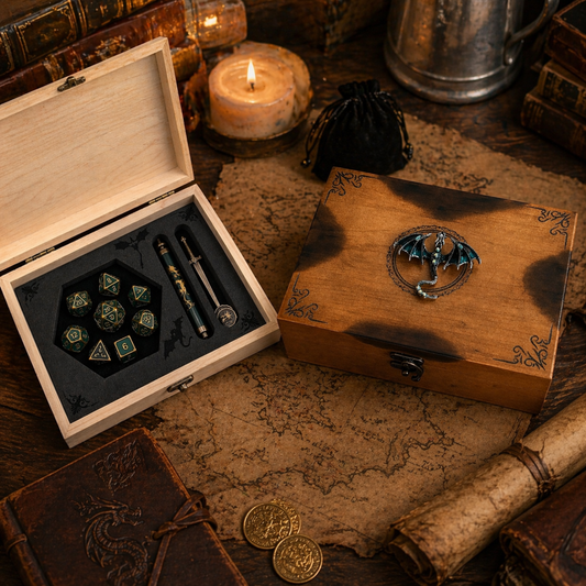 engraved dice box fantasy rpg accessory