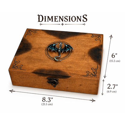 Dragon D&D Dice Box – Personalized Wooden Dice Storage Case for RPG Players