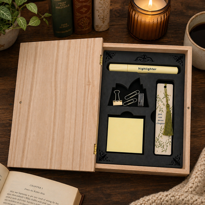 engraved book lover desk storage