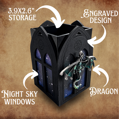 Celestial Dragon Pen Holder – Gothic Fantasy Desk Organizer