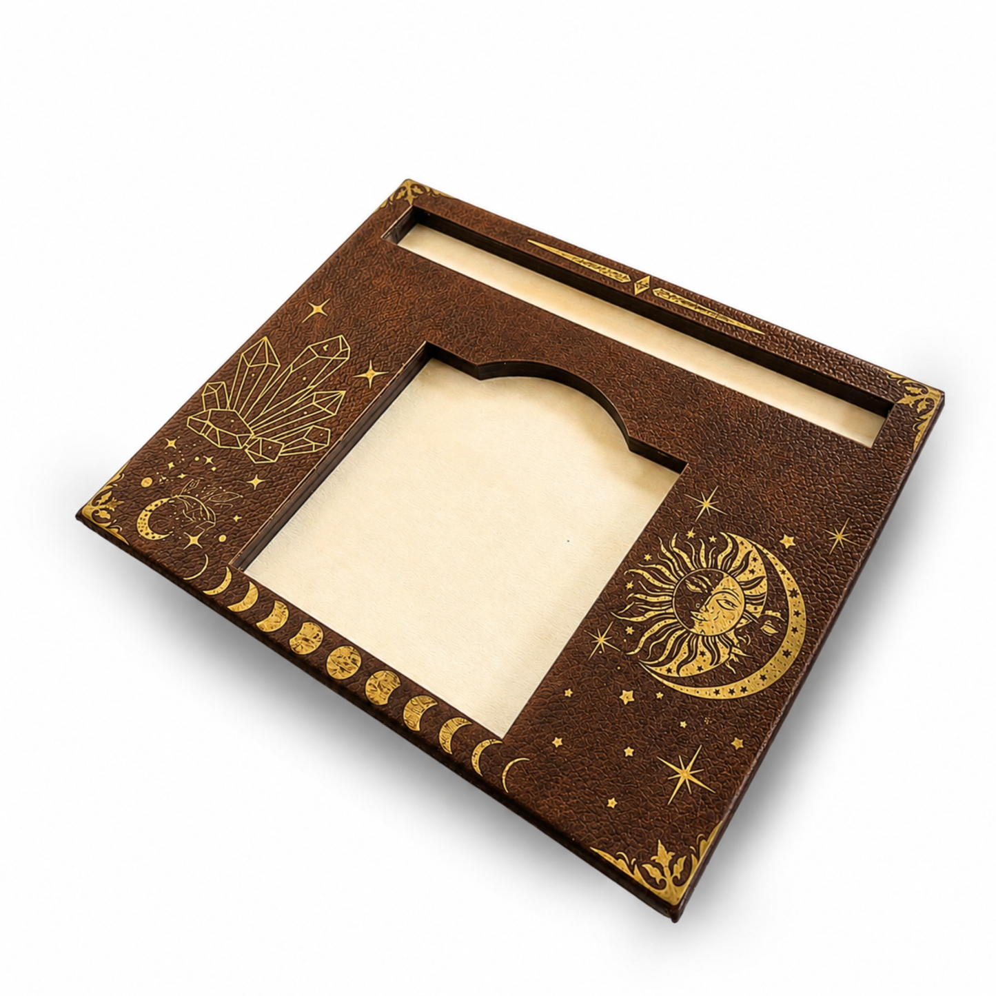 Personalized Celestial Desk Organizer with Sticky Note Holder & Pen Slot