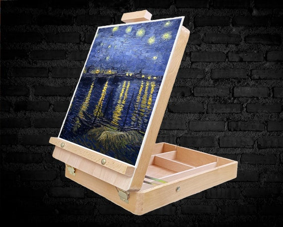 Personalized Portable Wooden Art Drawing Painting Supply Desktop Tabletop Easel, Customized Name Paint by Numbers Easel, Artist Gifts