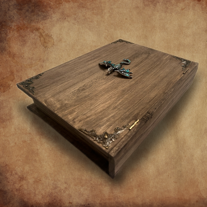 Dragon Book Keepsake Box – Personalized Gothic Wooden Storage Gift