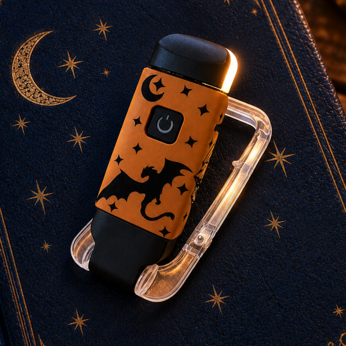 Book Reading Light with Fantasy Dragon Design, Clip-On Reading Light, Personalization Option
