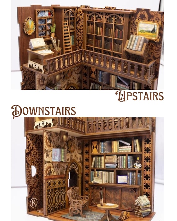 CUTEBEE DIY Book Nook Kit Miniature Dollhouse Eternal Bookstore