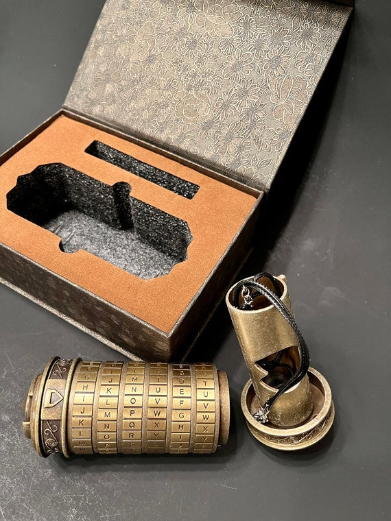 Da Vinci Code Cryptex Lock Box, Secret Password Lock Box Cylindrical, Safe Lock Letter Box, Secret Combination Lock Box, Escape Room Props